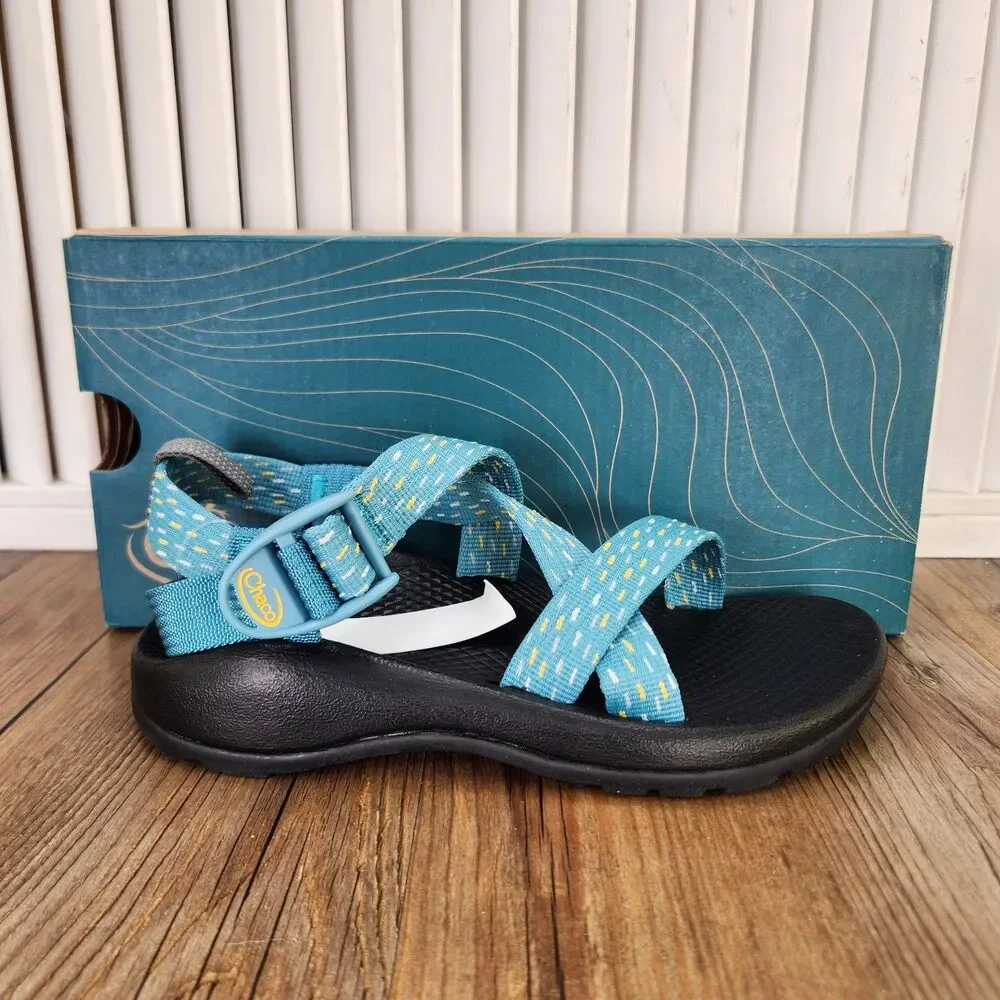Chaco Z/1 Ecotread Kids 1M Clip Aqua Blue Hiking Beach Strappy Sandals JCH180352